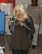 Christina Aguilera Huge Cleavage While voting in the California primaries