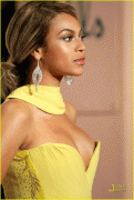 Beyonce Knowles in yellow dress @ 50th Annual Grammy Awards after-party